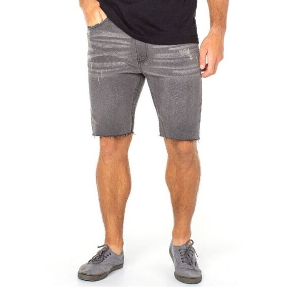 Slim Fit Denim Stretch Shorts Lightly Destructed With Raw Hem 2-Pack Size 28 - Picture 10 of 13